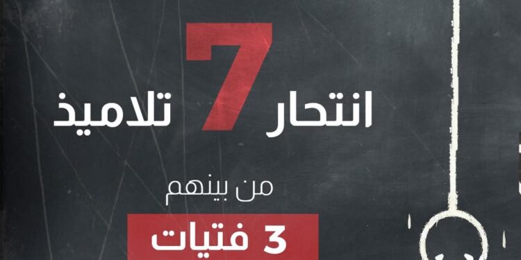 7 حالات انتحار لتلاميذ دون 16 سنة خلال جانفي 2025